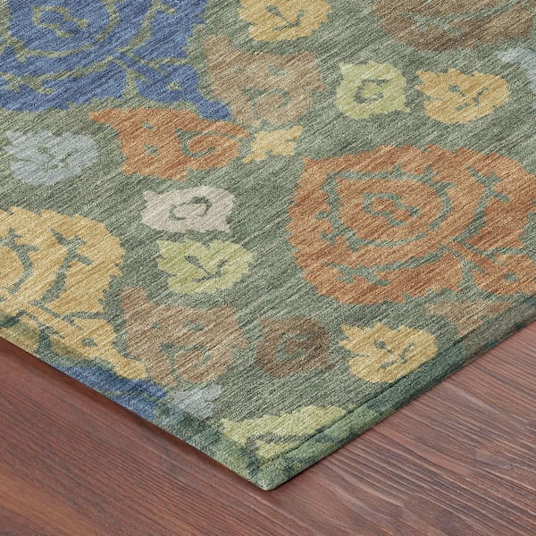 Chantille Machine Washable Indoor/Outdoor Abstract ACN2460 Basil 8 ft. x 10 ft. Area Rug