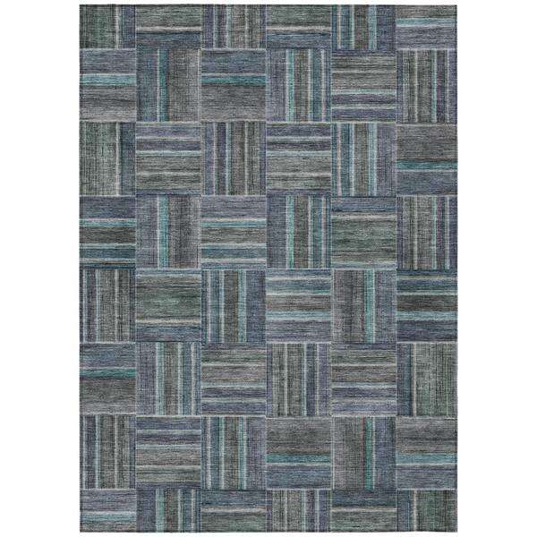 Chantille Machine Washable Indoor/Outdoor Abstract ACN2803 Teal 10 ft. x 14 ft. Area Rug