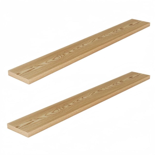 72 in.W x 9.3 in.D Floating Shelves,Deep Floating Shelf Wall Mounted, Wall Shelves,Light Brown,Set of 2