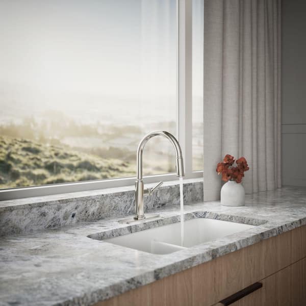 KOHLER Revolv Single Handle Pull Down Sprayer Kitchen Faucet in