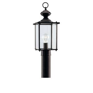 Jamestowne 1-Light Black Outdoor Traditional Lamp Post Light Top