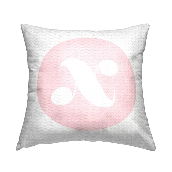 Stupell Industries Pink Circle Letter X Square Outdoor Throw Pillow