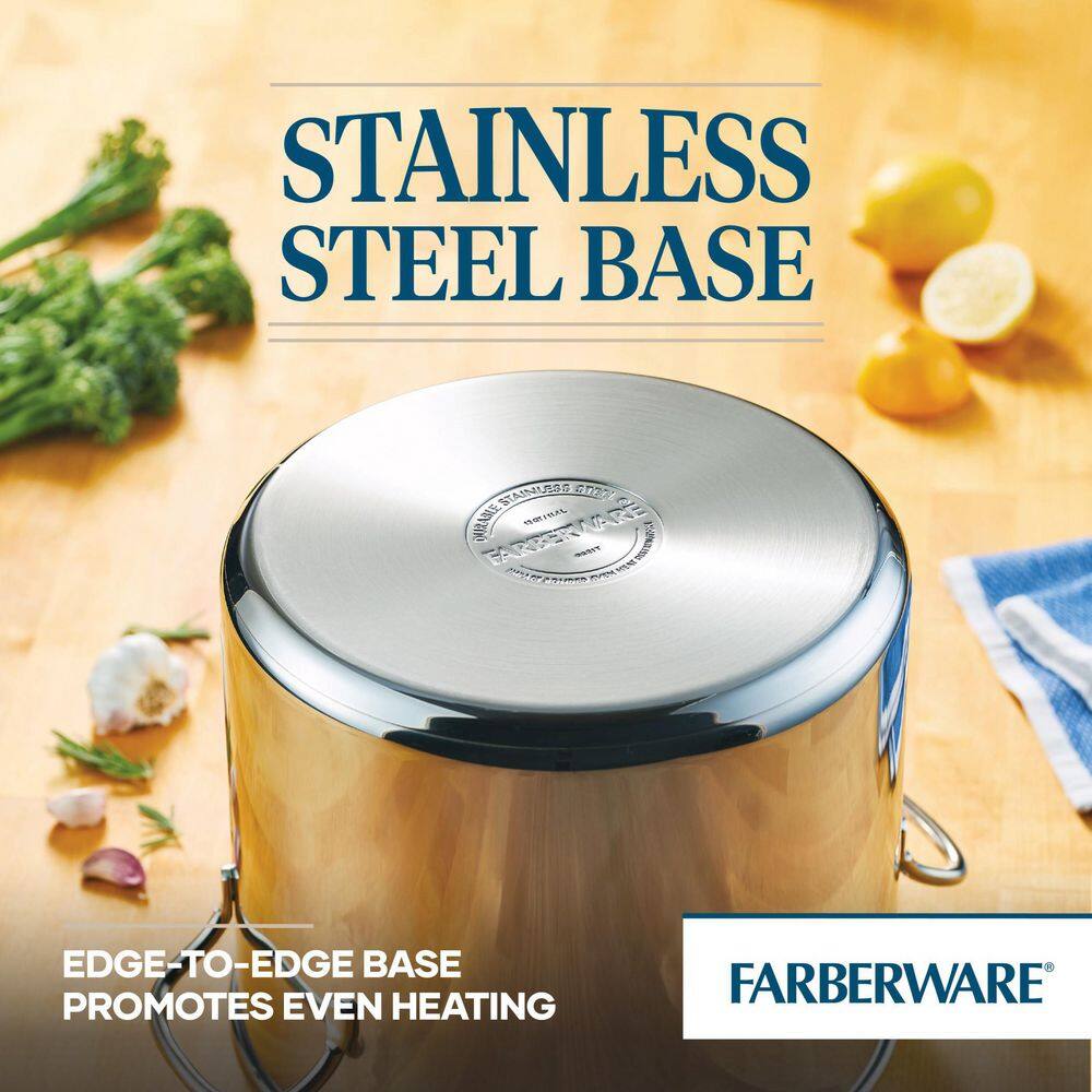 Farberware Classic 16-Quart Stainless Steel Induction Stockpot with Lid