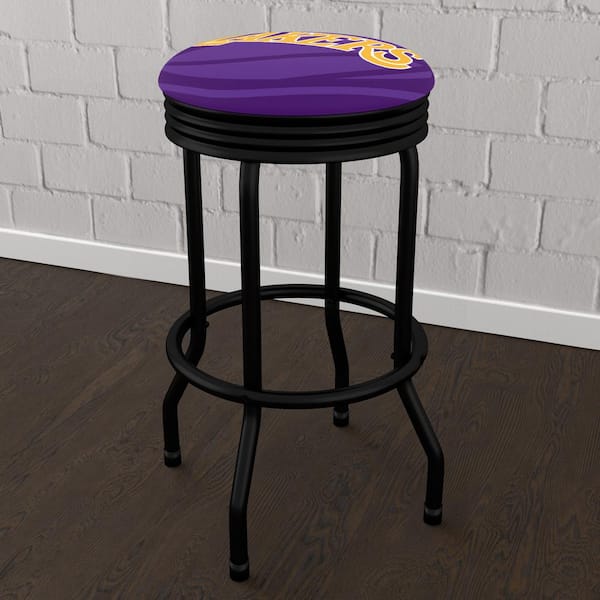 Unbranded Los Angeles Lakers Fade 29 in. Purple Backless Metal Bar Stool with Vinyl Seat