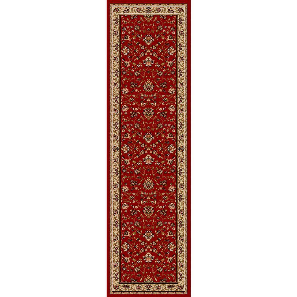 Como Red 2 ft. x 8 ft. Traditional Oriental Floral Area Rug