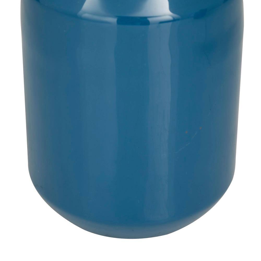 Blue and Gold Metal Vase Set with Round Design
