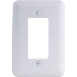White (Paintable) 1-Gang Rocker Perry Metal Wall Plate