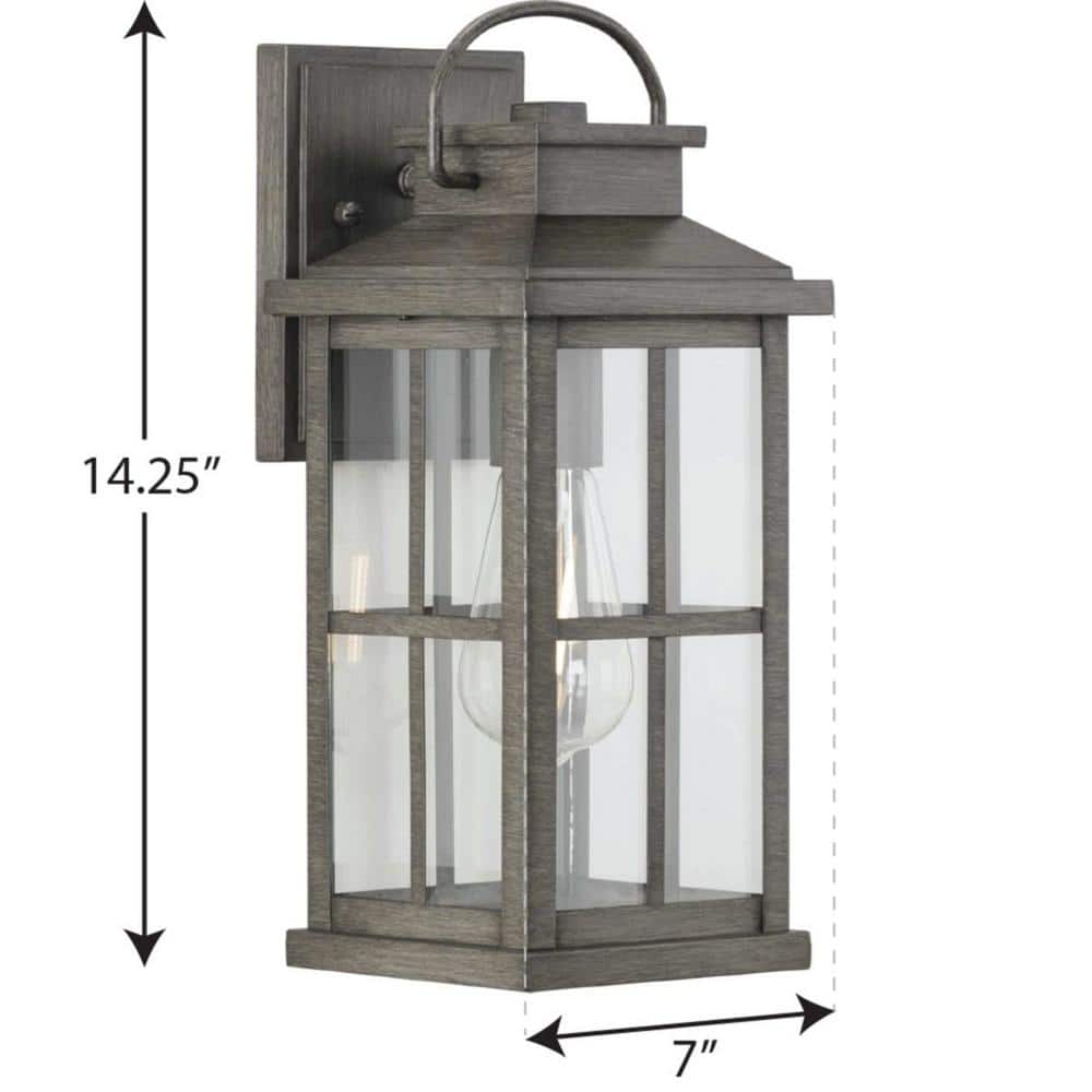 Antique Pewter 14.25" Aluminum Outdoor Wall Lantern