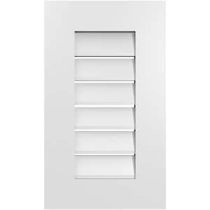 14 in. x 24 in. Rectangular White PVC Paintable Gable Louver Vent Functional