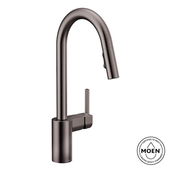 Align Black Stainless 15.63 in. H Pull Down Sprayer Kitchen Faucet with 360 Degree Spout Swivel and Power Boost