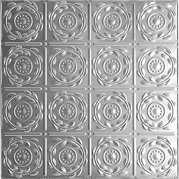 Shanko 2 ft. x 2 ft. Lay-in Suspended Grid Tin Ceiling Tile in Bare Steel (24 sq. ft. / case)