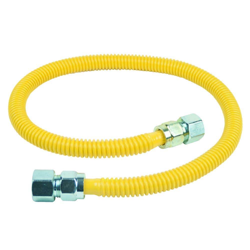 36" Yellow Coated Stainless Steel Gas Appliance Connector