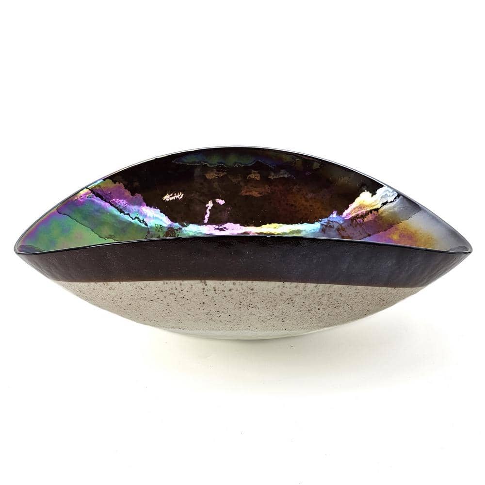 Chestnut Brown Murano Glass Oval Above-Counter Bathroom Sink