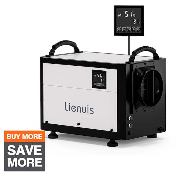 110 pt. 2,000 sq. ft. Bucketless Commercial Dehumidifier in White with Auto Defrost for Large Space