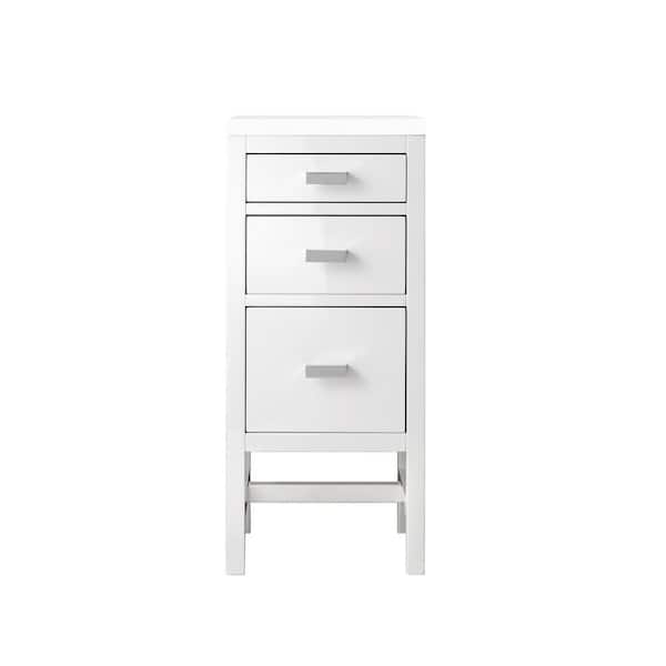 James Martin Vanities Addison 15.0 in. W x 15.0 in. D x 34.4 in. H Vanity Side Cabinet in Glossy White