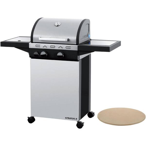 Cadac Stratos 2 2-Burner Propane Gas Grill in Stainless Steel with Pizza Stone