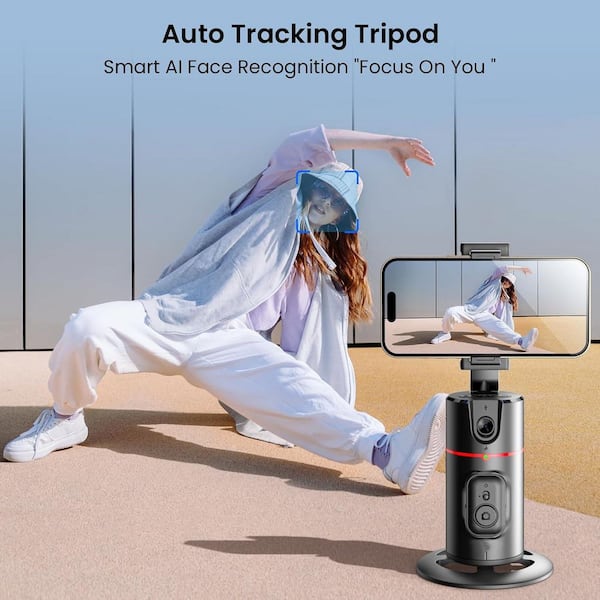 Smart Auto Face Tracking Tripod, 360° Rotation Phone Holder Vlog Tiktok Youtube Live - View #5