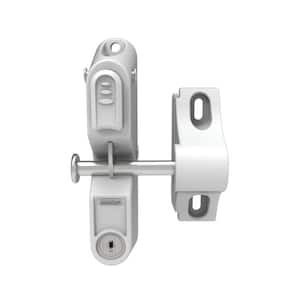 4.687 in. x 5.187 in. Nylon/Stainless Steel White Locking Gravity Latch with 2-Sided Key Entry