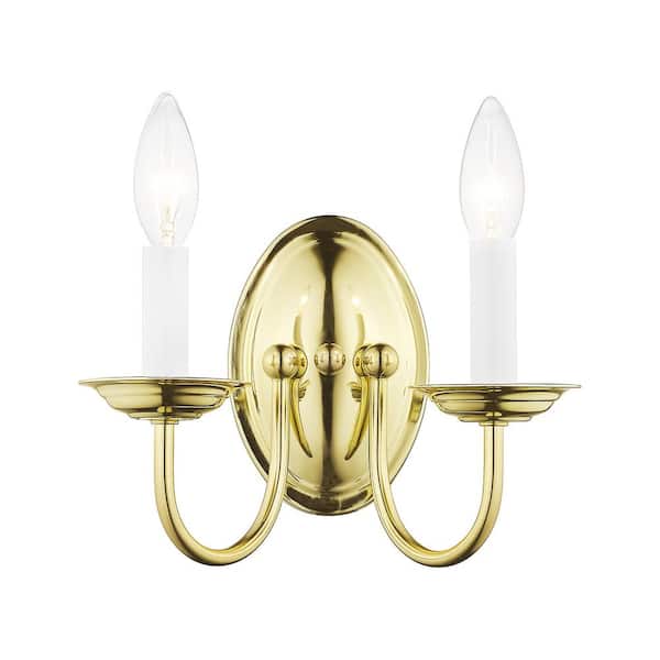 AVIANCE LIGHTING Callahan 9.75 in. 2-Light Polished Brass Wall Sconce