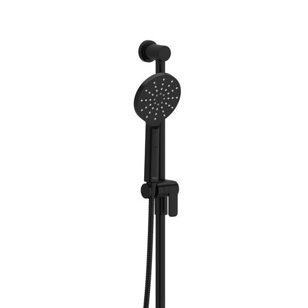 RIOBEL 2-Spray Round Wall Bar with Hand Shower in Black (Valve Included)
