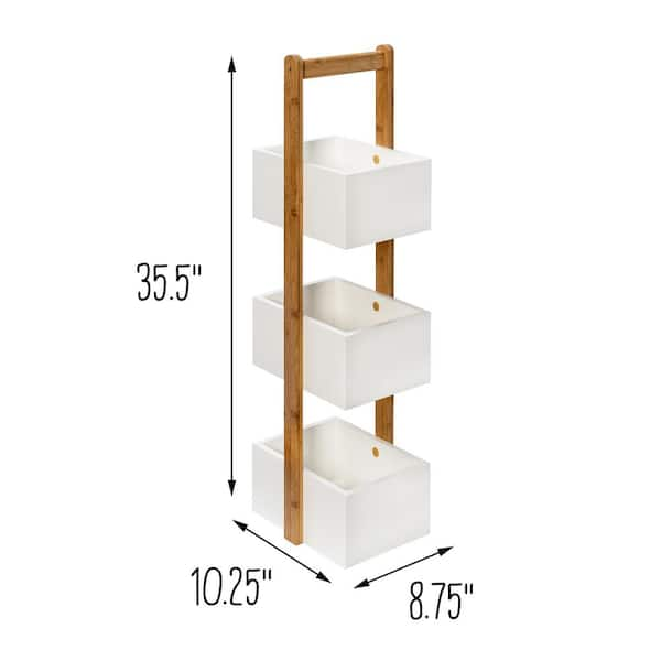 White Wicker Small 3-tier Shelf - Bed Bath & Beyond - 3175544