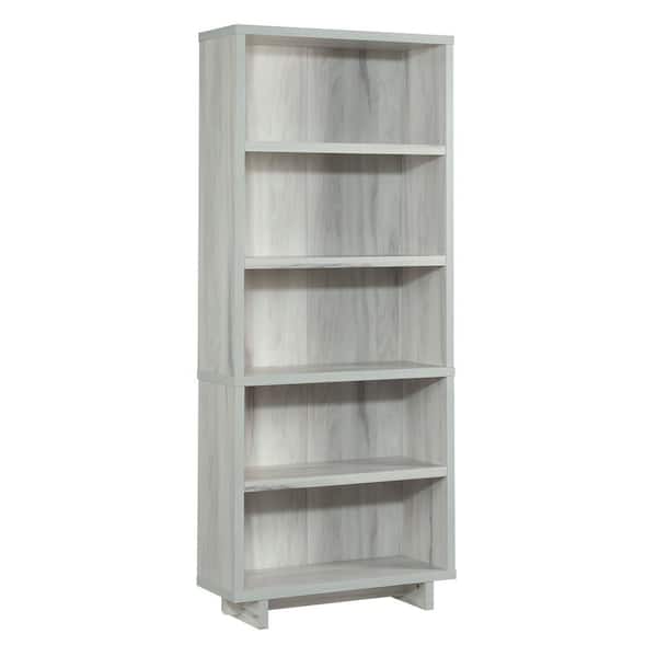 SAUDER Porto Palma 71.969 in. Tall Haze Acacia Engineered Wood 5-Shelf Standard Bookcase with Adjustable Shelves