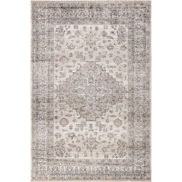 Samira Medallion Beige 10 ft. x 14 ft. Indoor Area Rug