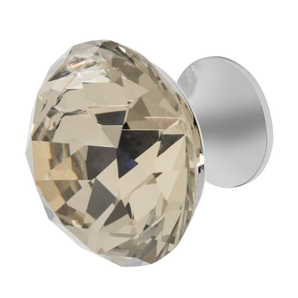 Wisdom Stone Nina 1-3/8 in. Chrome with Antique Yellow Crystal Cabinet Knob