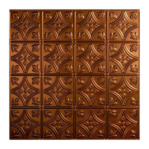 Fasade Traditional Style #1 2 ft. x 2 ft. Vinyl Lay-In Ceiling Tile in Oil Rubbed Bronze