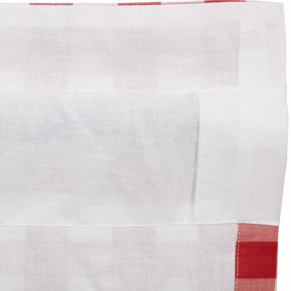 Red Buffalo Check Cotton Rod Pocket Tier Curtains 36x36