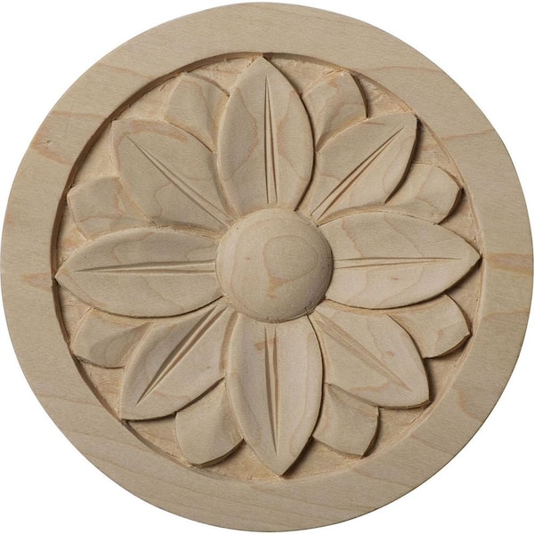 Ekena Millwork 5 in. x 3/4 in. x 5 in. Unfinished Wood Alder Bedford Rosette