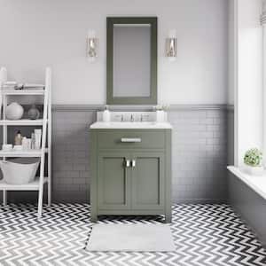 Madison 30 in. W x 21.5 in. D Vanity in Glacial Green with Marble Vanity Top in White with White Basin and Faucet
