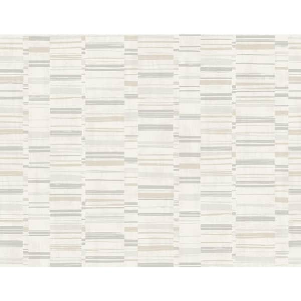 A-Street Prints Fresnaye Neutral Linen Stripe Neutral Wallpaper Sample