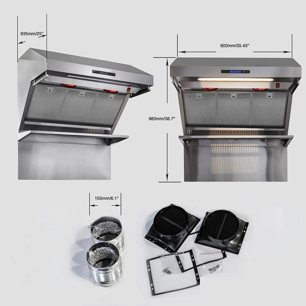 Savona 36-inch Stainless Steel Wall Mount Range Hood with Hybrid Filters