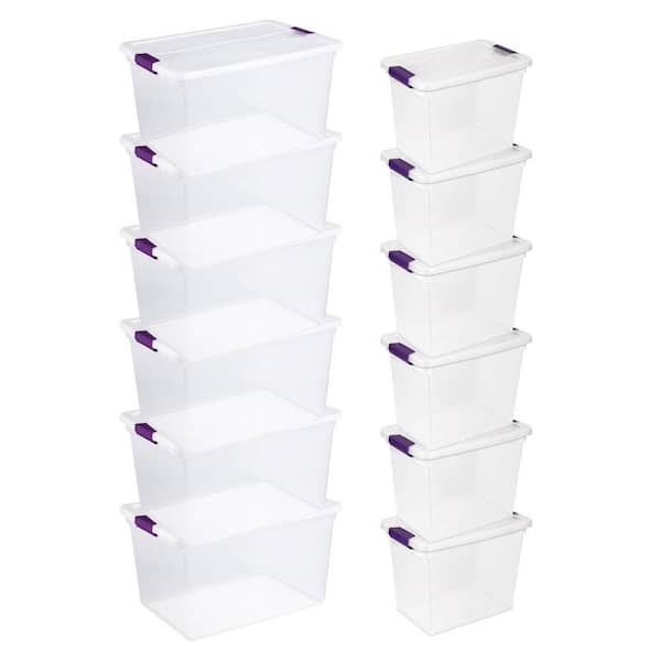 Clear Box Storage Container (6-Pack) + 27 Qt. Tote (6-Pack)