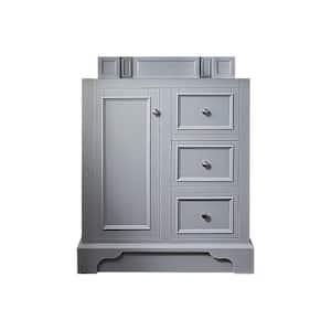 De Soto 31.3 in. W x 23.5 in. D x 36.3 in. H Single Bath Vanity in Silver Gray with Marble Top in Carrara White