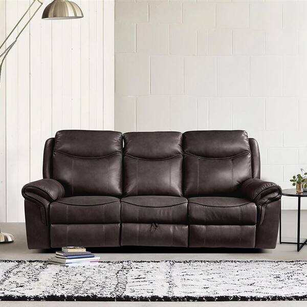 Homelegance Creeley 88.5 in. W Straight Arm Faux Leather Rectangle 