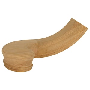 Stair Parts 7245 Unfinished Red Oak Right-Hand Turnout Handrail Fitting