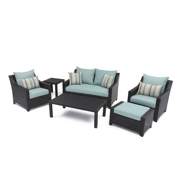 RST Brands Deco 6-Piece Patio Seating Set with Bliss Blue Cushions