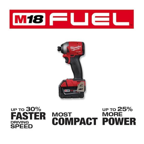 M18 FUEL™ Brushless Milwaukee Atornillador de Impacto 2853-21 Hexagonal 1/4  con 1 Baterías M18 5Ah & Cargador de 220V –