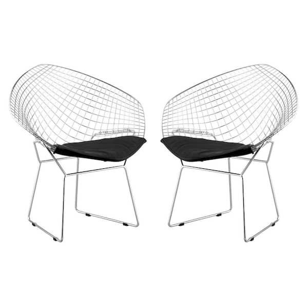 ZUO Chrome Metal Net Chair (Set of 2)
