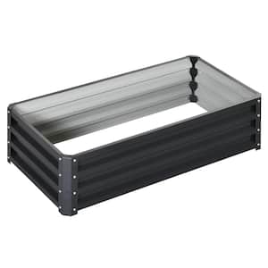 Grey Galvanized Steel Raised Garden Bed Box with Weatherized Steel Frame