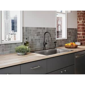 Arsdale Single-Handle Standard Kitchen Faucet with Swing Spout and Sidespray in Oil-Rubbed Bronze