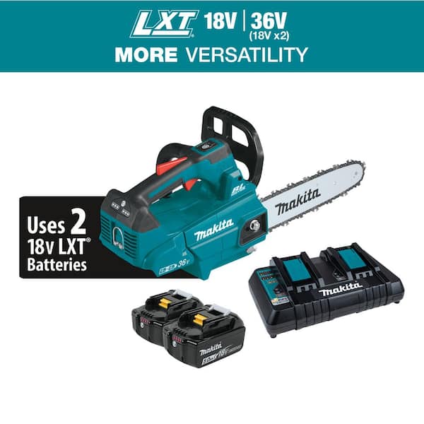 Makita LXT 14 in. 18V X2 (36V) Lithium-Ion Brushless Battery Top Handle Chain Saw Kit (5.0Ah)