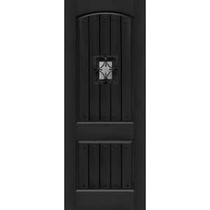 Regency 36 in. x 96 in. 2P Plank Oxford SE Universal Handing Onyx Stain Fiberglass Front Door Slab with Clavos