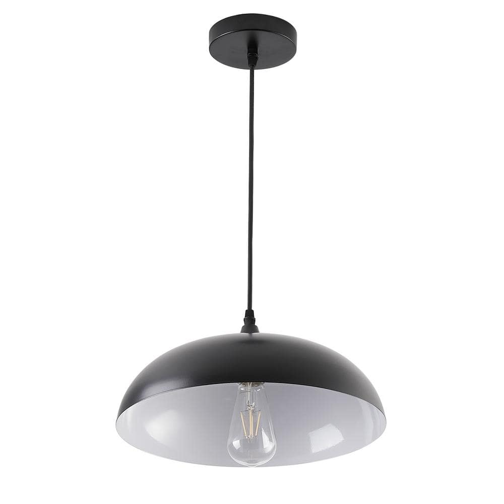 13.8 in. 1-Light Black Island Industrial Pendant Light Vintage Farmhouse Ha