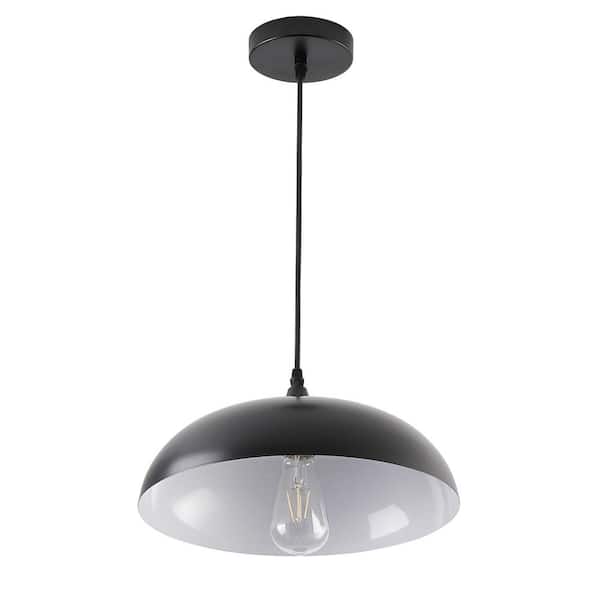 aiwen 13.8 in. 1-Light Black Island Industrial Pendant Light Vintage Farmhouse Hanging Ceiling Light