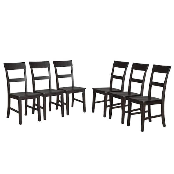 Wateday Espresso Wood Dining Chairs Side Chair (Set of 6)