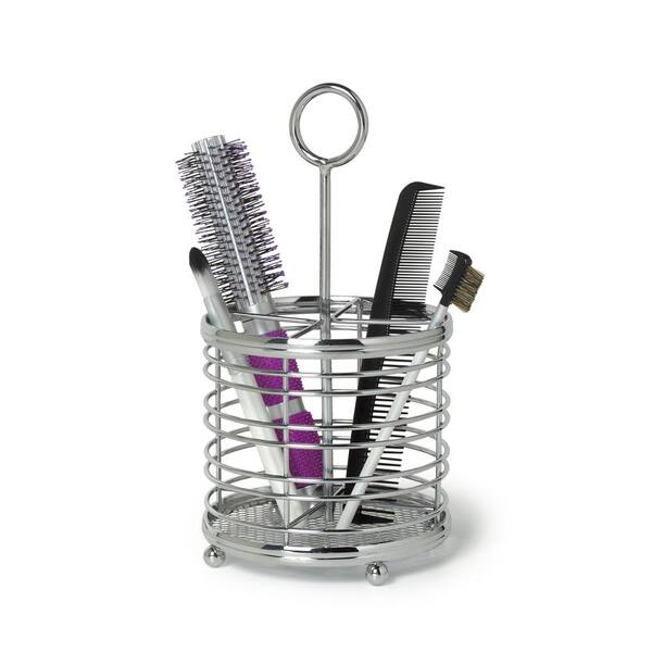 Spectrum Contempo 5.5 in. W x 5.5 in. D x 10.625 in. H Hair &andBeauty Accessory Caddy in Chrome