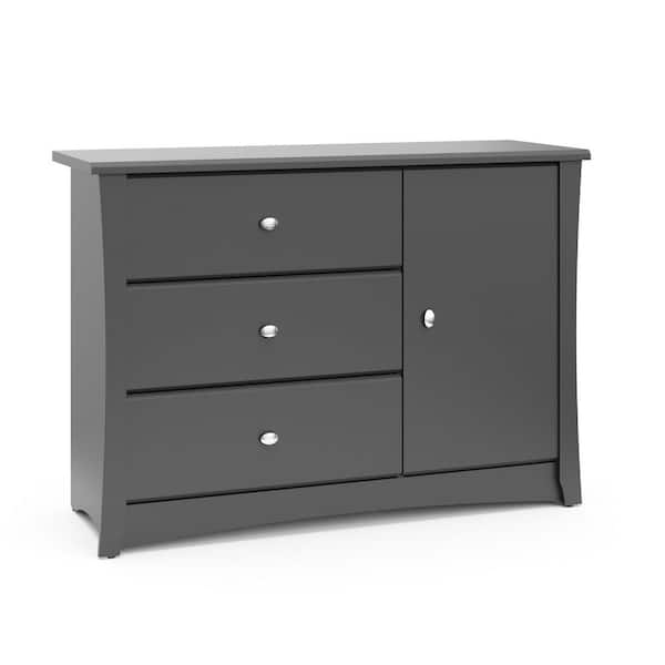 Storkcraft Crescent 3-Drawer Gray Combo Dresser (33.3 in. H x 47.2 in. W x 16.7)
